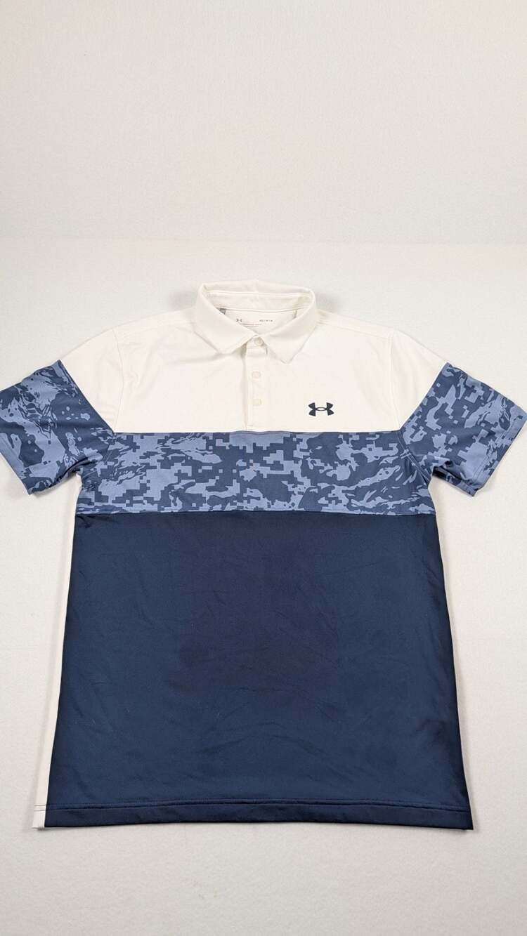 Under Armour Men's Loose Fit Camo Blocked Polo Shirt medium
